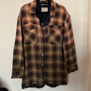 Free People Anneli Plaid Shirt Jacket